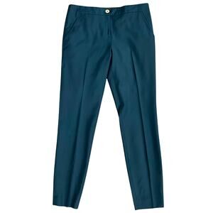 Ted Baker London Staciat Straight Leg Wool Trouser Dark Teal Size 2 US 6